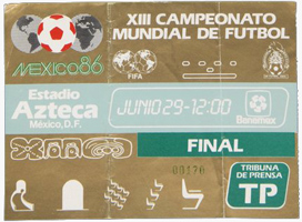 World Cup 1986 Ticket