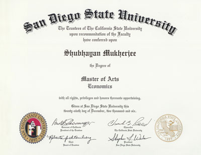 Master's Degree - Shubhayan Mukherjee