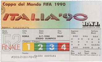 World Cup 1990 Ticket